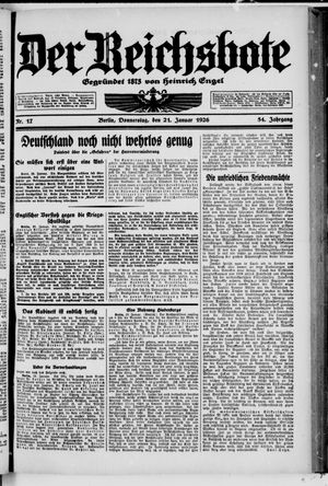 Der Reichsbote vom 21.01.1926