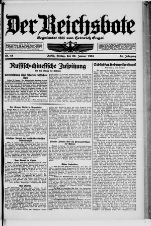 Der Reichsbote on Jan 22, 1926