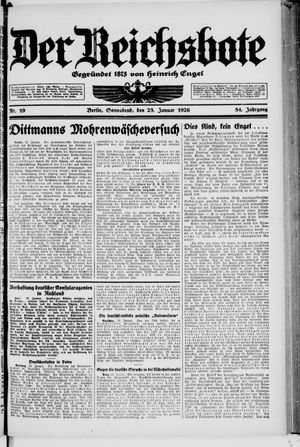 Der Reichsbote on Jan 23, 1926