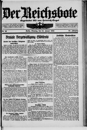 Der Reichsbote vom 24.01.1926