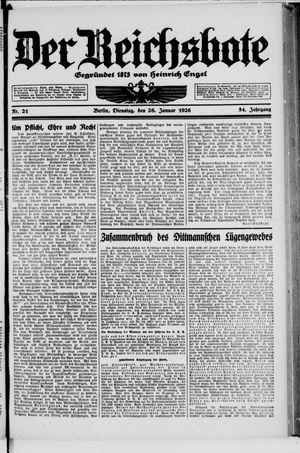 Der Reichsbote vom 26.01.1926