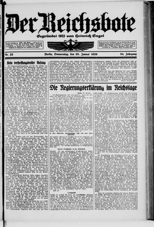 Der Reichsbote on Jan 28, 1926
