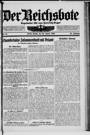 Der Reichsbote on Jan 29, 1926