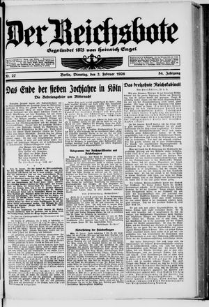 Der Reichsbote vom 02.02.1926