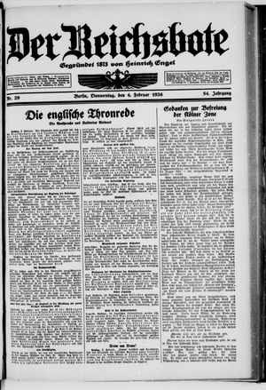 Der Reichsbote on Feb 4, 1926