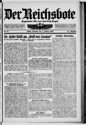Der Reichsbote on Feb 7, 1926