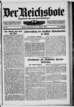 Der Reichsbote vom 11.02.1926