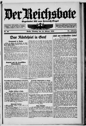 Der Reichsbote vom 16.02.1926