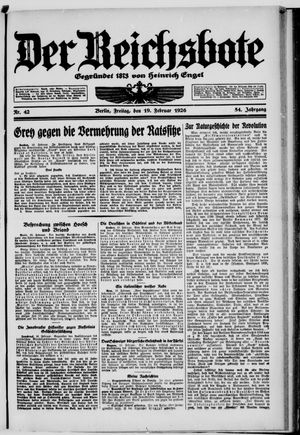 Der Reichsbote vom 19.02.1926