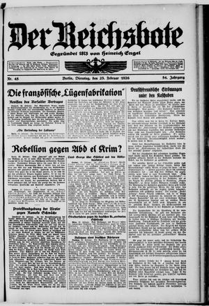Der Reichsbote vom 23.02.1926