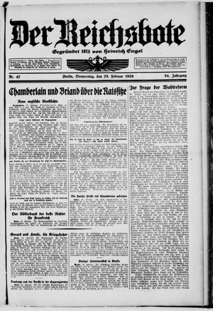 Der Reichsbote vom 25.02.1926