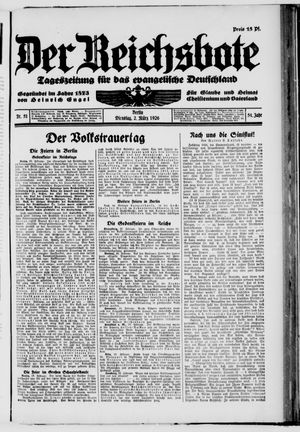 Der Reichsbote on Mar 2, 1926