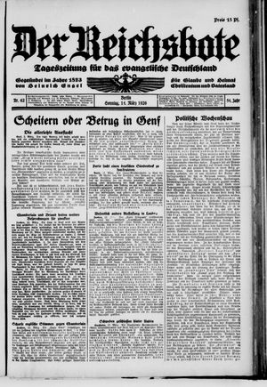 Der Reichsbote on Mar 14, 1926
