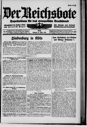 Der Reichsbote on Mar 21, 1926