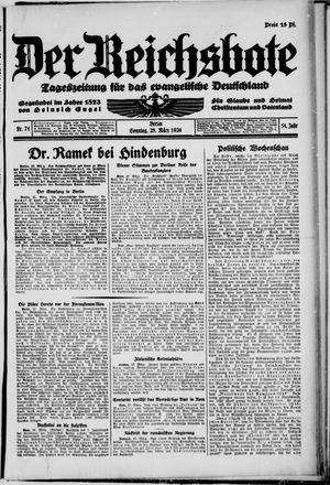 Der Reichsbote on Mar 28, 1926