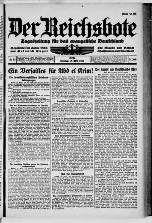 Der Reichsbote vom 13.04.1926