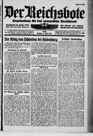 Der Reichsbote on Apr 18, 1926