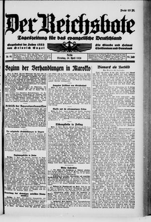 Der Reichsbote vom 20.04.1926