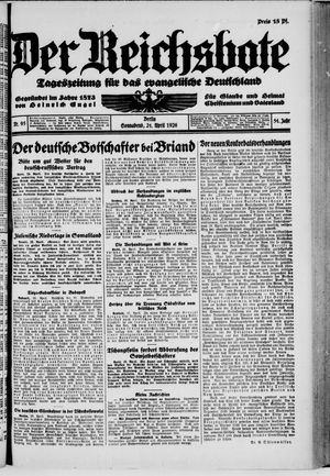 Der Reichsbote vom 24.04.1926