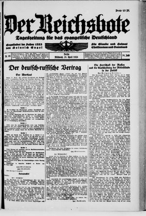 Der Reichsbote vom 28.04.1926