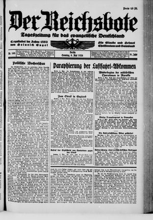 Der Reichsbote on May 9, 1926