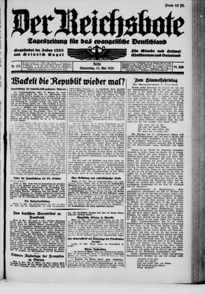 Der Reichsbote vom 13.05.1926