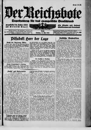 Der Reichsbote on May 16, 1926