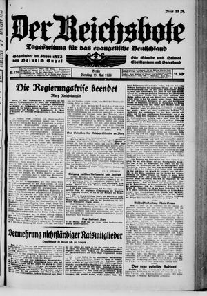Der Reichsbote on May 18, 1926