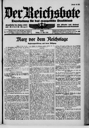 Der Reichsbote on May 21, 1926