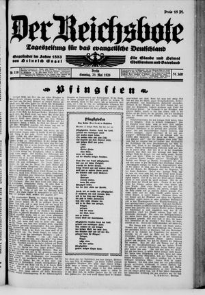 Der Reichsbote on May 23, 1926