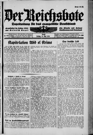 Der Reichsbote on May 28, 1926