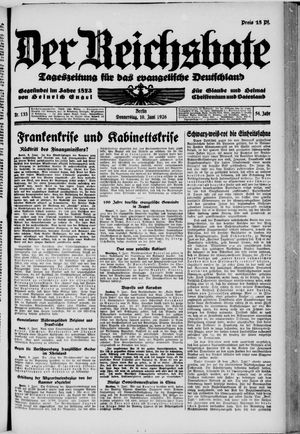 Der Reichsbote vom 10.06.1926