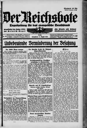 Der Reichsbote vom 14.08.1926