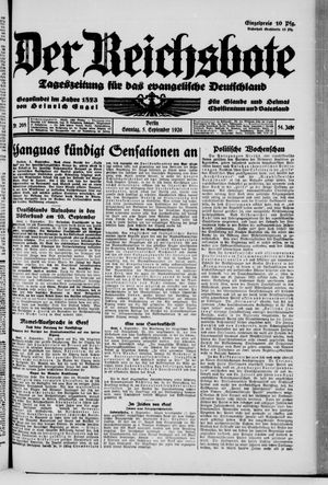 Der Reichsbote vom 05.09.1926