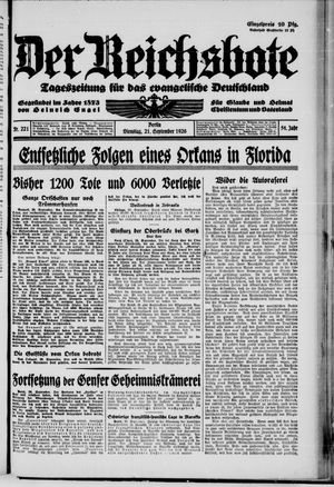 Der Reichsbote vom 21.09.1926