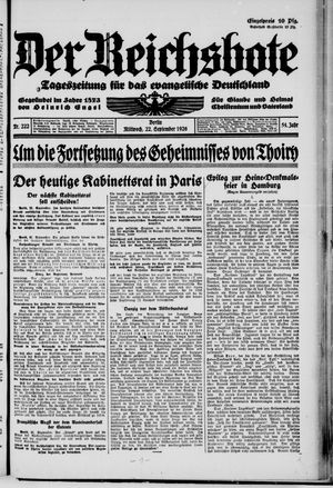 Der Reichsbote vom 22.09.1926