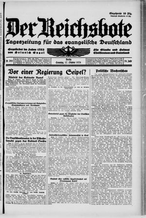 Der Reichsbote vom 17.10.1926