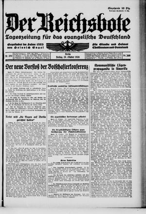 Der Reichsbote vom 29.10.1926