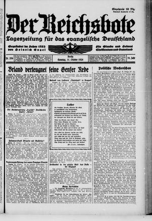 Der Reichsbote vom 31.10.1926