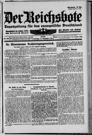 Der Reichsbote vom 21.12.1926