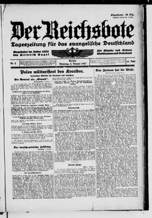 Der Reichsbote on Jan 4, 1927