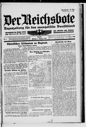 Der Reichsbote on Jan 7, 1927