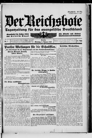 Der Reichsbote vom 09.01.1927