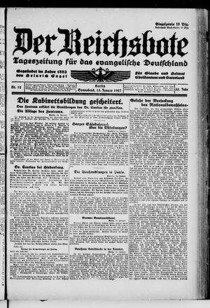 Der Reichsbote on Jan 15, 1927
