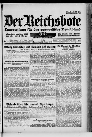 Der Reichsbote vom 20.01.1927