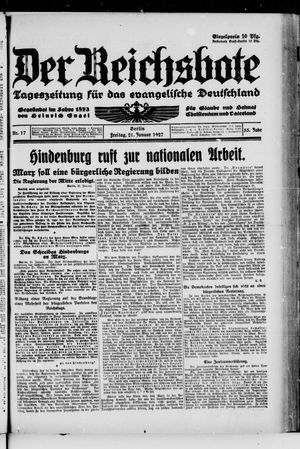 Der Reichsbote vom 21.01.1927