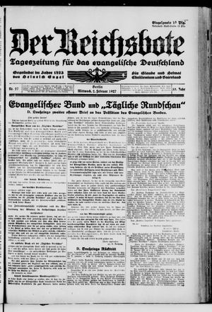 Der Reichsbote on Feb 2, 1927