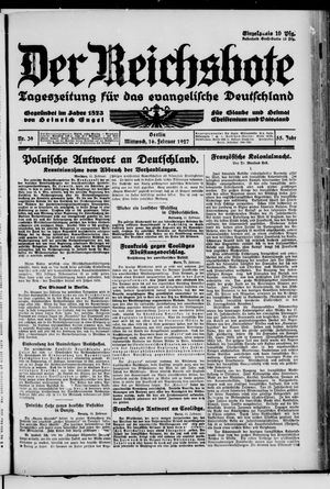 Der Reichsbote on Feb 16, 1927