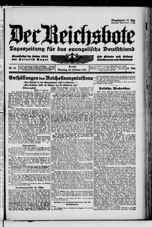 Der Reichsbote on Feb 20, 1927