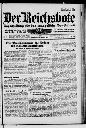 Der Reichsbote on Feb 24, 1927